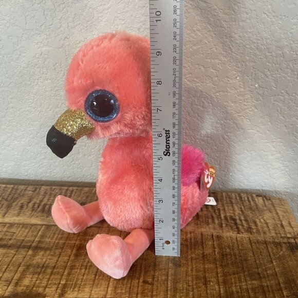 Ty Beanie Boos 9" GILDA the Pink Flamingo Plush Medium Buddy Tags Valentine Love - Picture 5 of 8